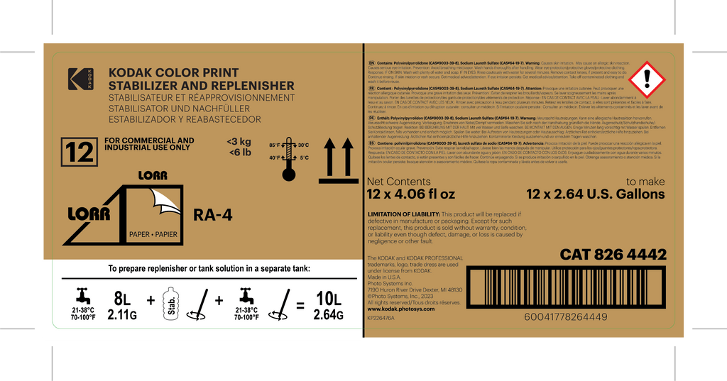 KODAK Color Print Prime Stabilizer Replenisher, To Make 12 x 10L