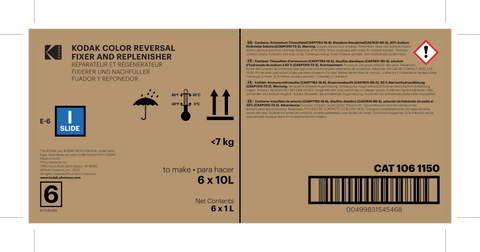 Color Reversal Fixer and Replenisher To Make 6 x 10L (60 Liters)
