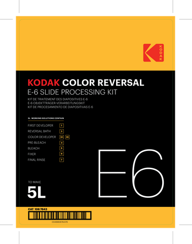 Color Reversal E-6 Slide Processing Kit To Make 5L (5 Liters)